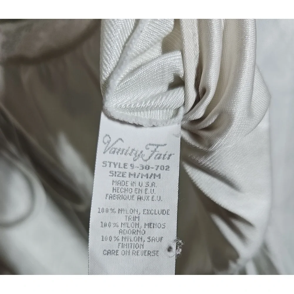 Vintage‎ Vanity Fair Nightgown Slip Dress Womens Size M White Floral Lace Nylon
